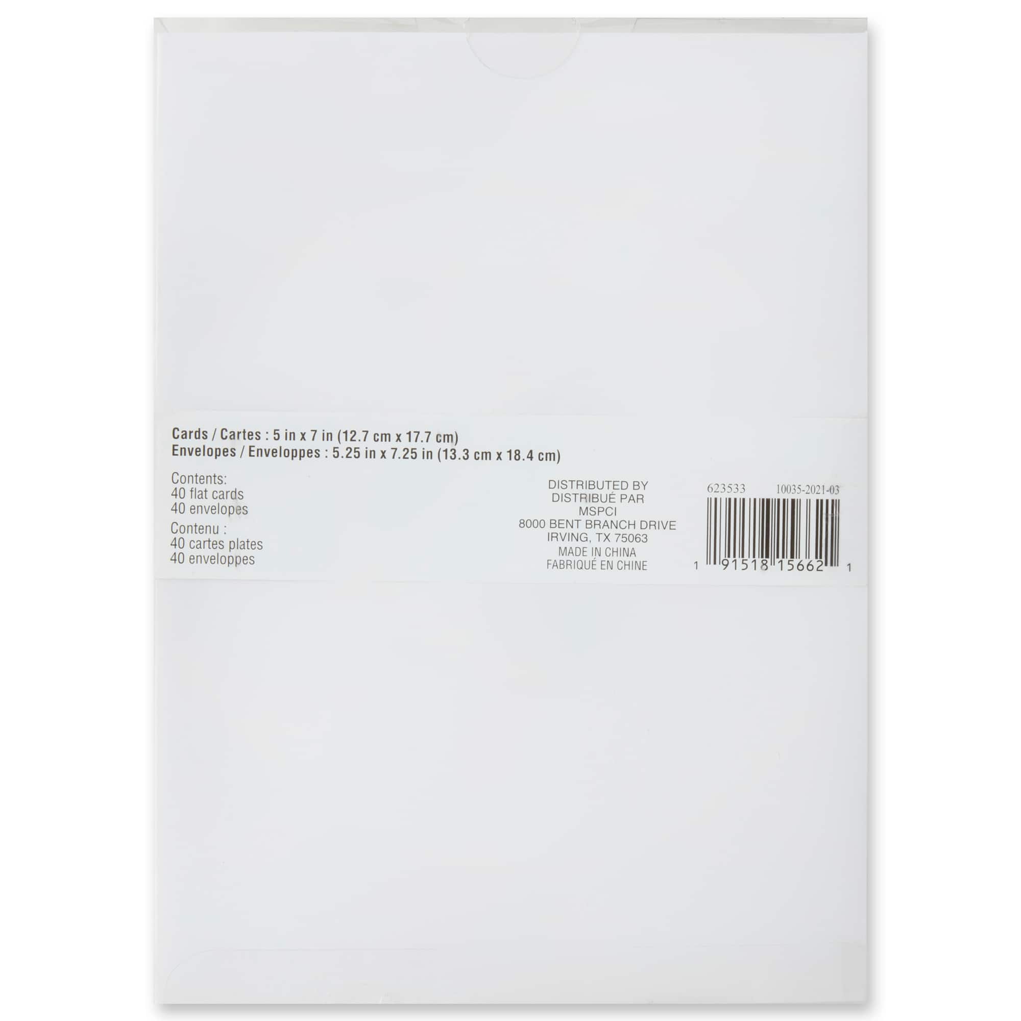 White & Gold Foil Flat Cards & Envelopes by Recollections™, 5" x 7"